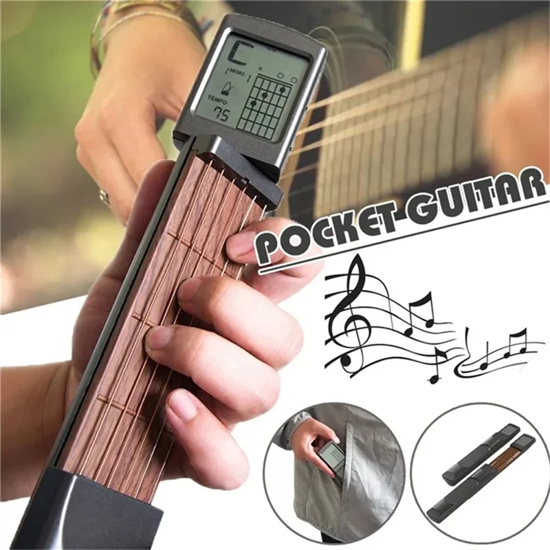 

Pocket Guitar Chord Practice Tool,Guitar Practice Tool Chord Trainer With Rotatable Chart Screen