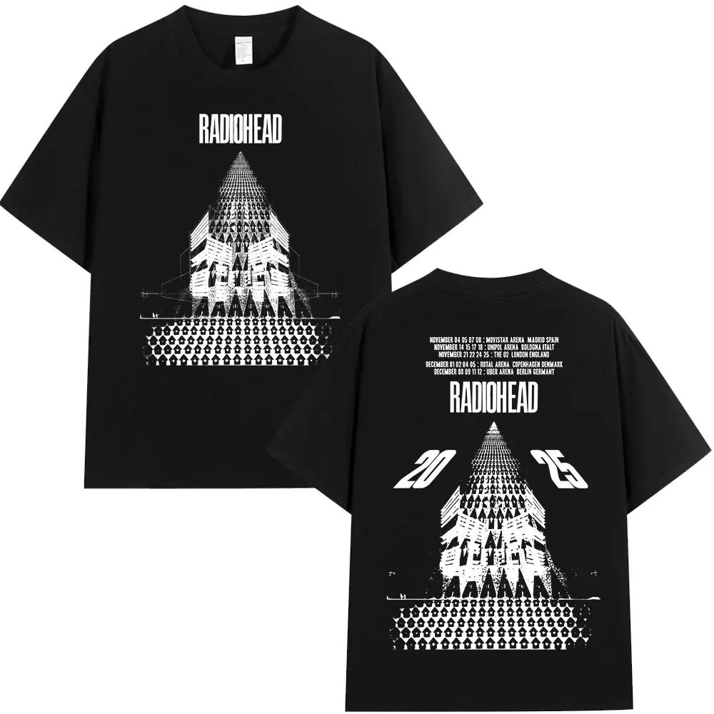 Radiohead Return To The Road European Tour 2025 T Shirt Fashion Rock Band T-shirts Men Women Cotton Oversized T-shirt Streetwear