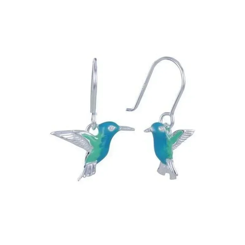 2024 New Fashion Vintage Blue Bird Earrings Unique Hummingbird Earrings Women Fashion Animal Jewelry Designs for Ladies Girls