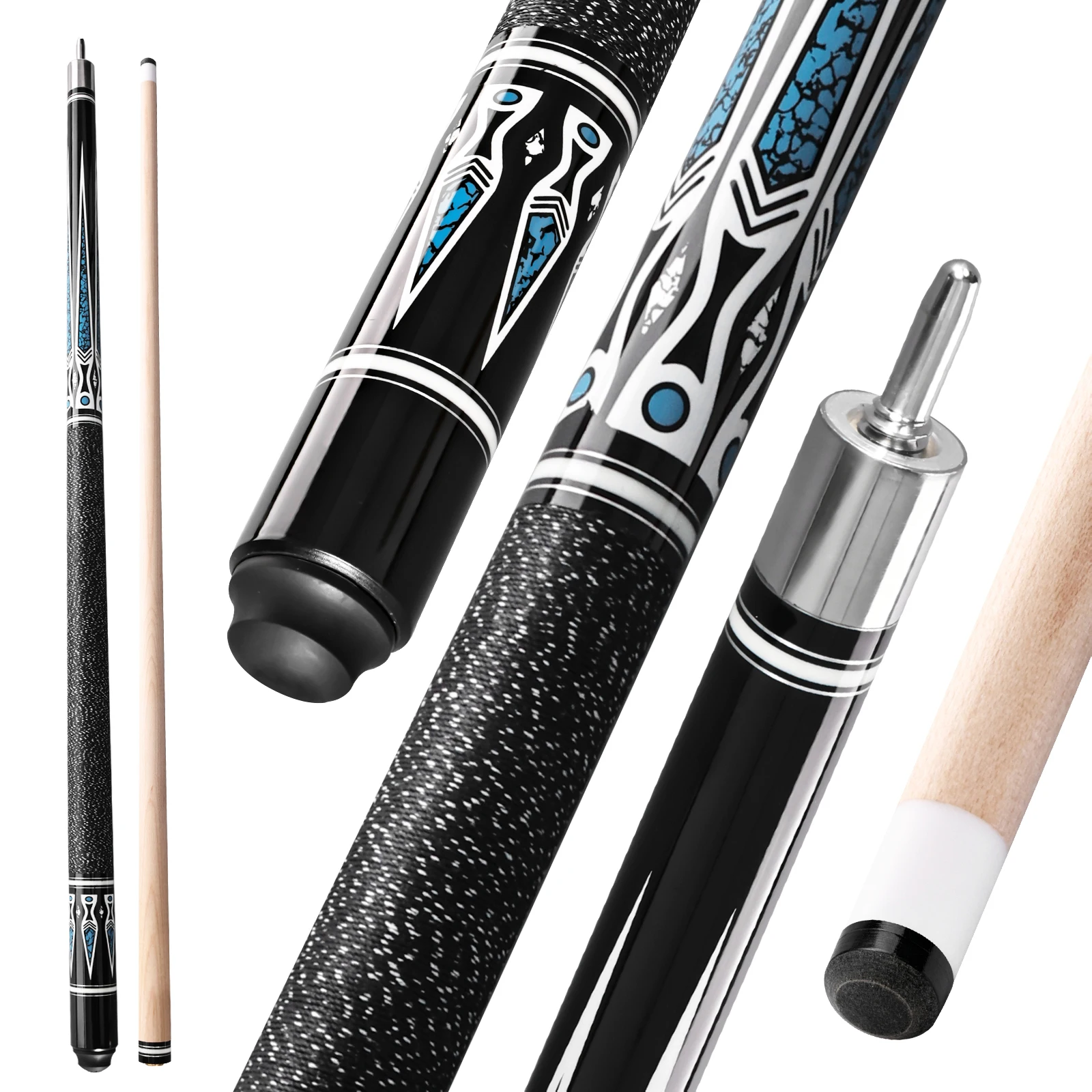 McDermott 58 Inch Maple Pool Cue Stick 12.5mm Tip 3/8*8 Joint Low Deflection 18‑20oz Adjustable Weight Billiard Cue For Beginner