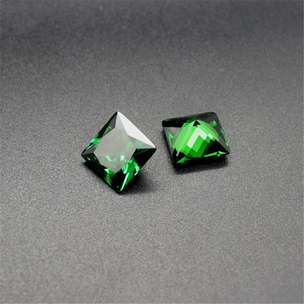 Emerald Princess Cut Gemstone Square Faceted Medium Green Emerald Gem Multiple Sizes to Choose