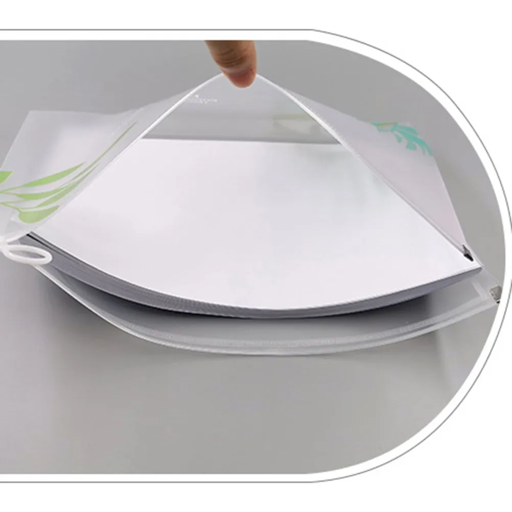 

4Pcs Heavy Duty PP Zipper File Bags Stylish Reusable Transparent Document Pockets for Students Business Receipts Magazines File