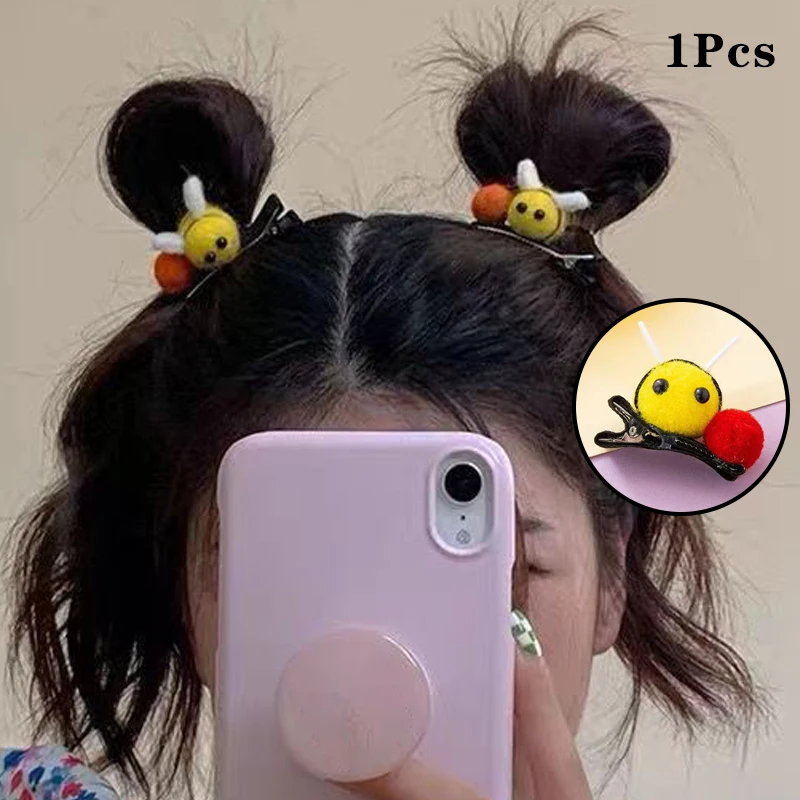 1Pcs New Cute Cartoon Bee Hairpin For Girls Female Hair Clips Kids Lovely Side Barrrete Hairgrips Children Hair Accessories