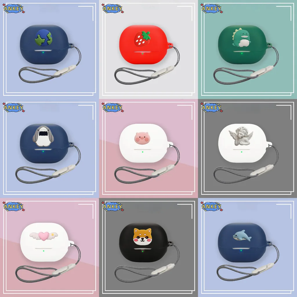 Étui pour écouteurs SoundPEATS POP Clip/ UU, oreillettes en Silicone, mignon dinosaure, housse de protection souple pour écouteurs, peau de casque avec corde Étui pour écouteurs SoundPEATS POP Clip/ UU, oreillettes en Silicone, mignon dinosaure, housse de protection souple pour écouteurs, peau de casque avec corde