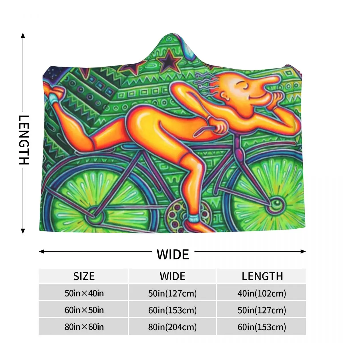 Albert Hoffman Coperta per il giorno della bicicletta 1943 ciclo lsd viaggio giorno acido Copriletto con cappuccio fresco economico Coperta super morbida per auto in pile