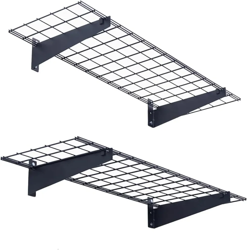 

Heavy Duty Garage Wall Shelving, Wall Mount, Storage Rack, Floating Shelves, Max Load 400lb, 2x4ft, 45 "by 15", 2 Pack