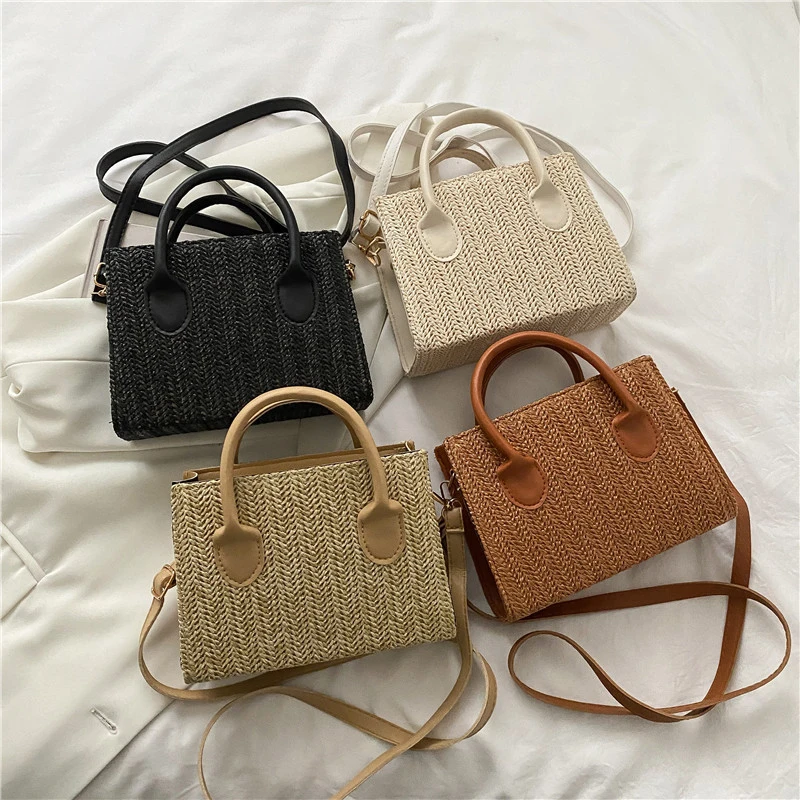 Summer Net Red Grass Woven Bag Crossbody Bag New Fashion Japanese Small Fresh Flower Woven Handbag Shoulder Bag