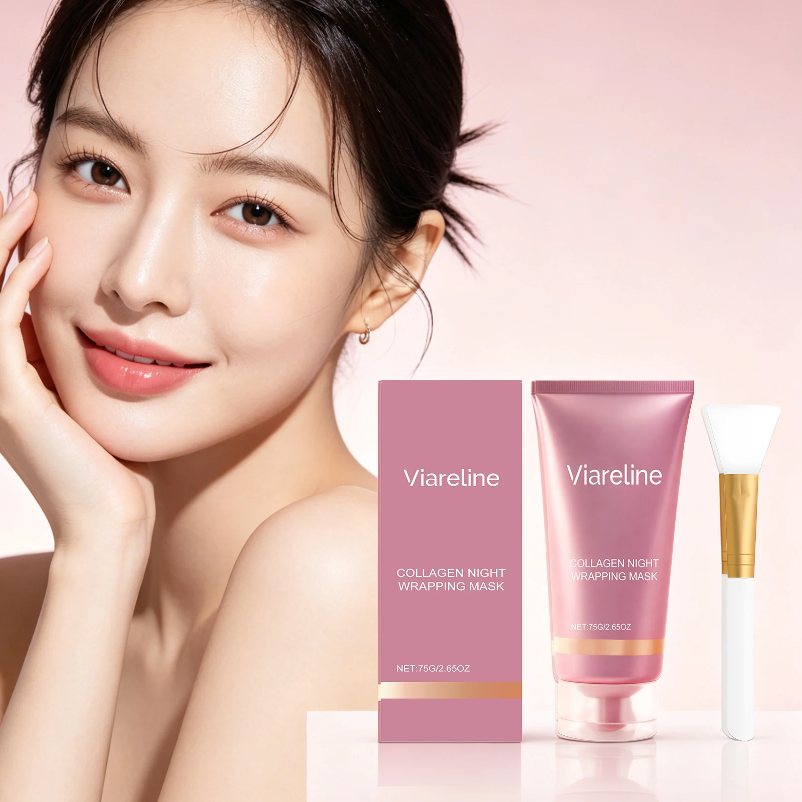 Collagen Night Wrapping Mask Improve Dullness Anti Wrinkl Fade Fine Lines Deep Hydrating Moisturize Brightening Peel Off Mask