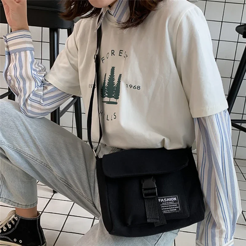 Women Canvas Bag Japan Style Girl Small bag Shoulder Bags Female Messenger Crossbody Student Bolsa Purse Phone bags сумка 가방sac view 3