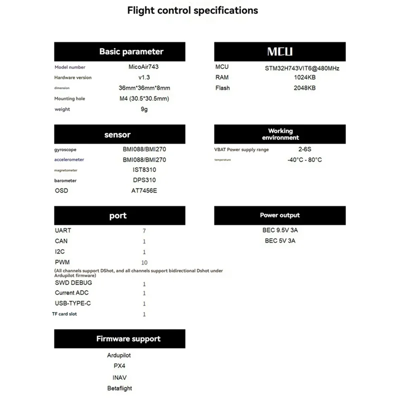 

Micoair743 Dual IMU Flight Controller STM32H743VIT6 Supports PX4 Firmware For RC FPV Drone Quadcopter Parts-POS