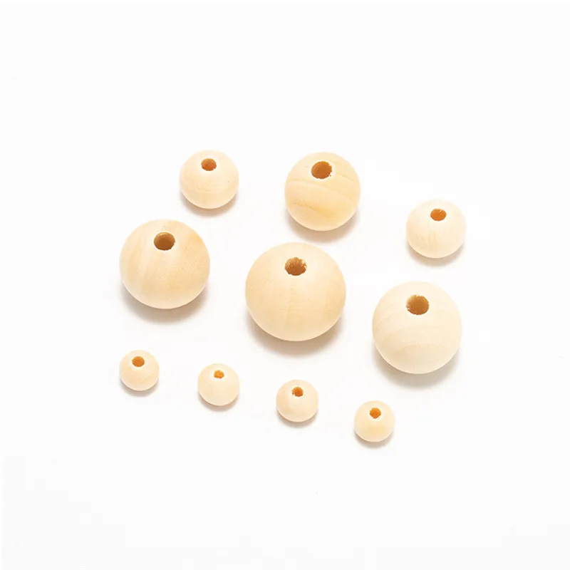 1-500pcs/Lot Natural Wooden Beads for Jewelry Making Accessories Round Loose Spacer Beads Wood Pearl Balls Charms DIY Bracelet