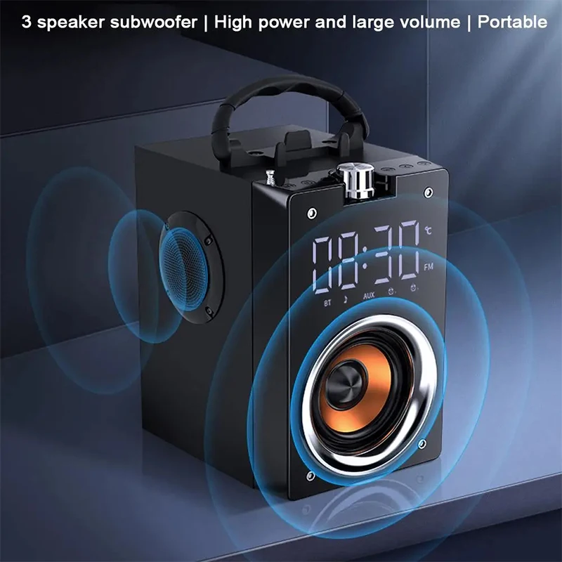 Wooden Super Bass Wireless Bluetooth Speakers Portable High Power Stereo Subwoofer Music Center Support TF FM Radio HIFI BoomBox