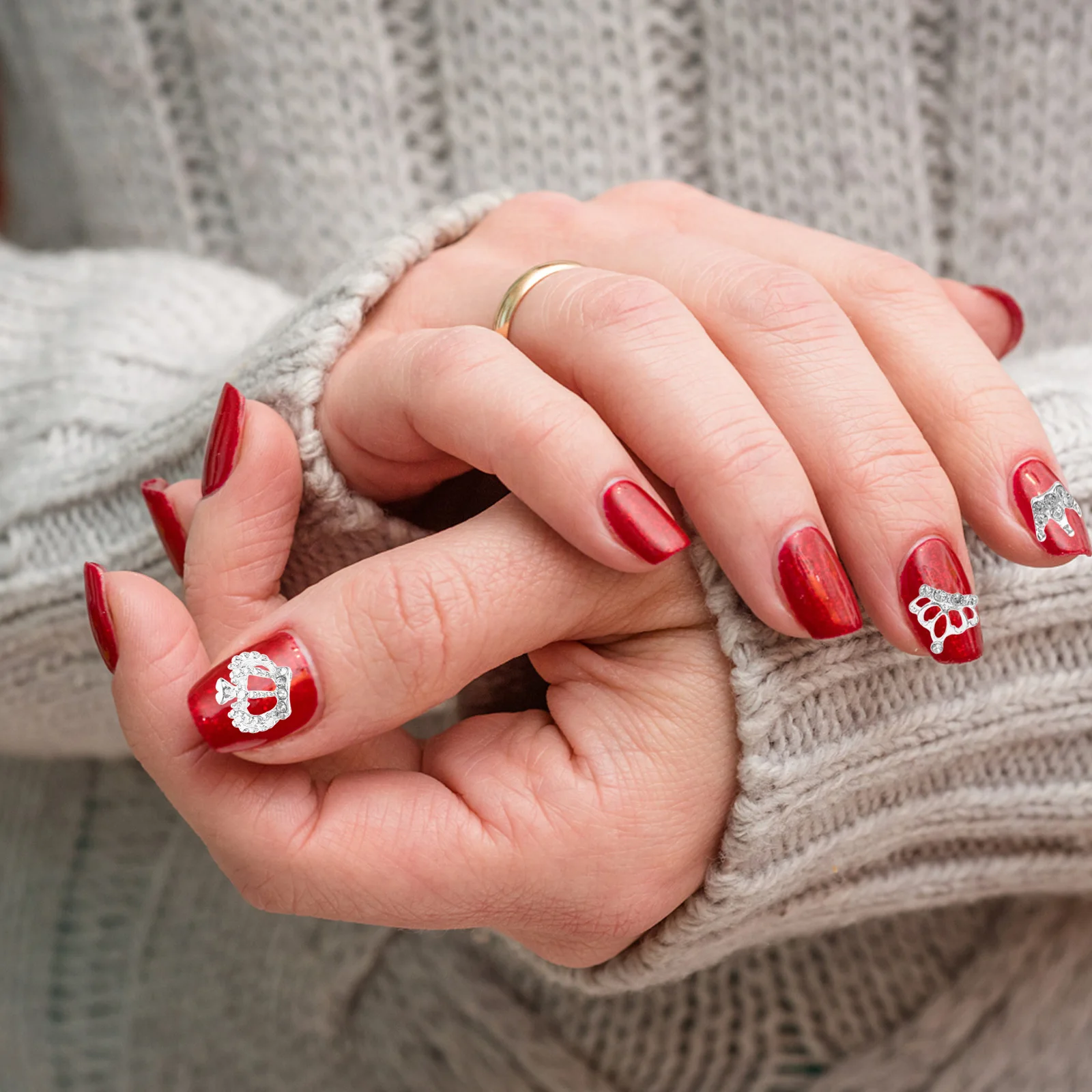 12 Uds. De tachuelas de uñas con corona 3D, decoraciones de manicura brillantes elegantes, suministros de arte DIY, tachuelas de corona para uñas, decoración de manicura