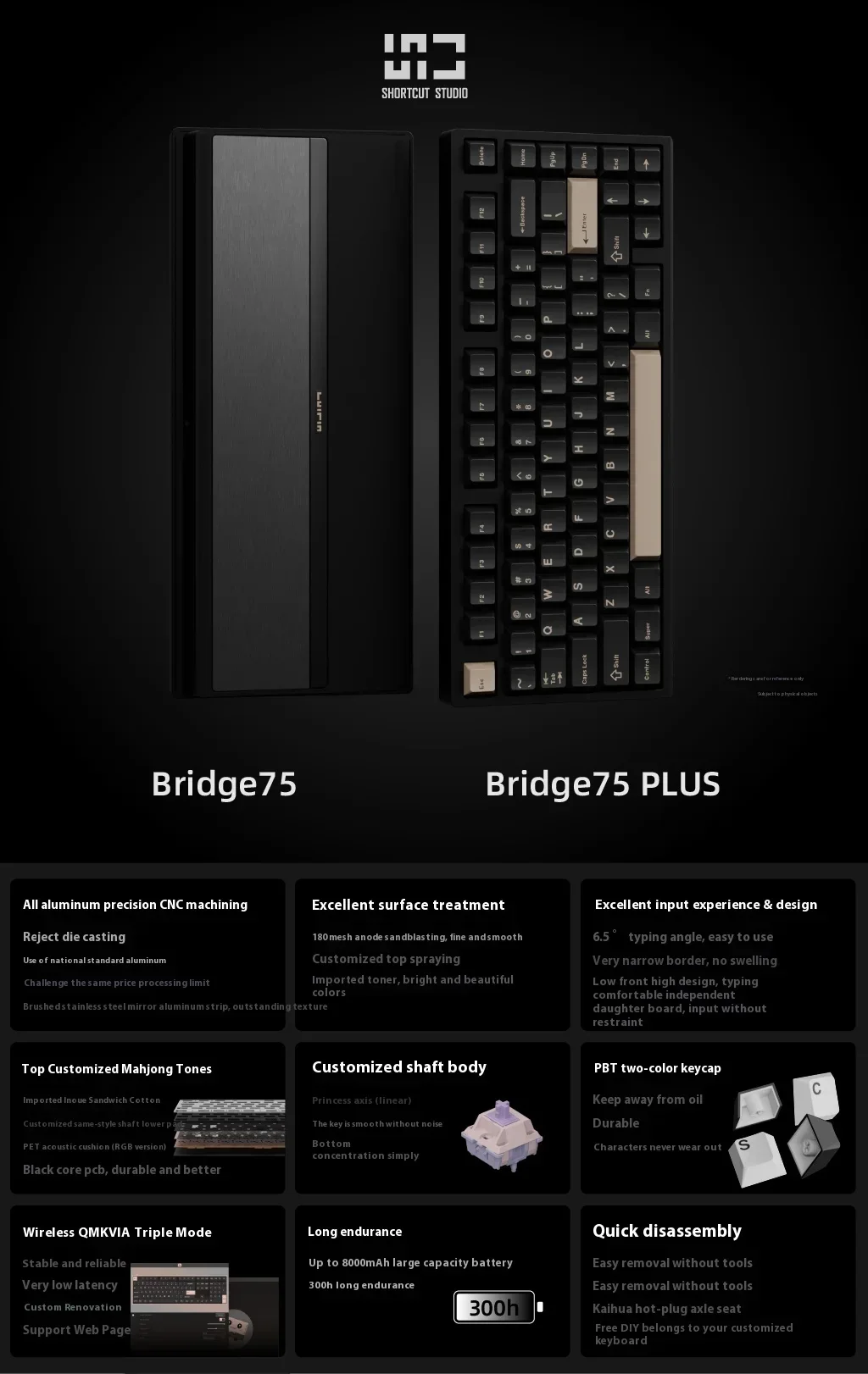 Imagem -02 - Shortcut Estúdio Bridge75 Teclado Mecânico Liga de Alumínio Três Modos Interruptor Magnético Teclado para Jogos Rgb Via Personalizado pc Gamer