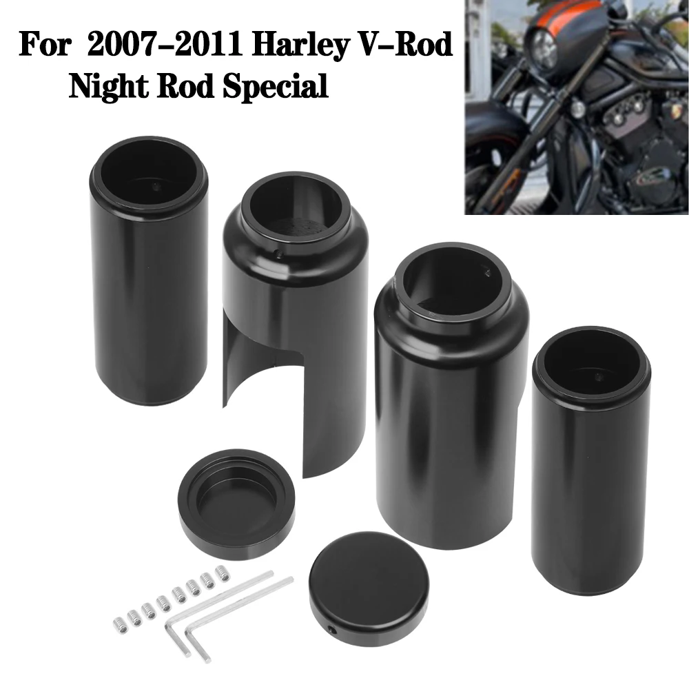 

Motorcycle Aluminum Front Fork Cover Tube Cap For Harley Softail Breakout FXBR FXBRS 2018-Up Vivid Black Full Fork Boot Covers