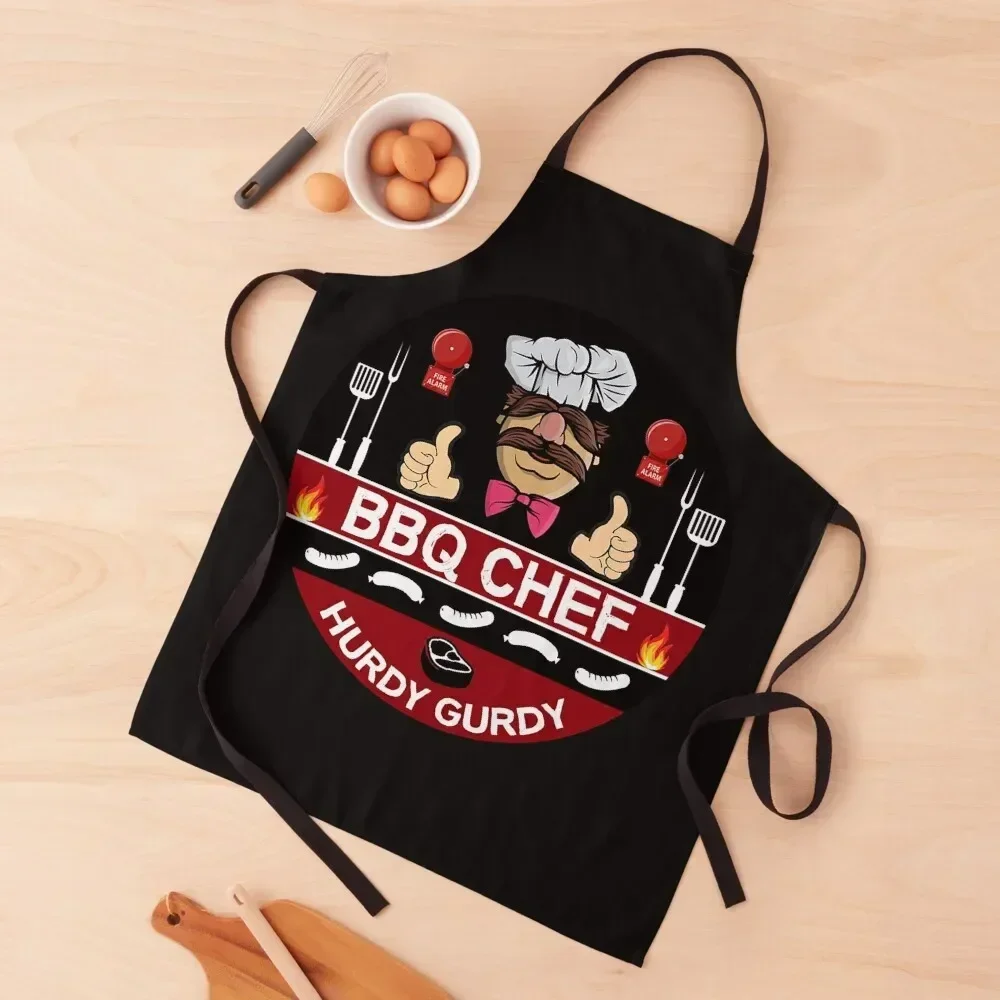 Hurdy Gurdy Bork Bork BBQ Chef - Bad Cook Gifts - Lazy Cooks - Funny Swedish Chef Apron for home useful pieces waiter Apron