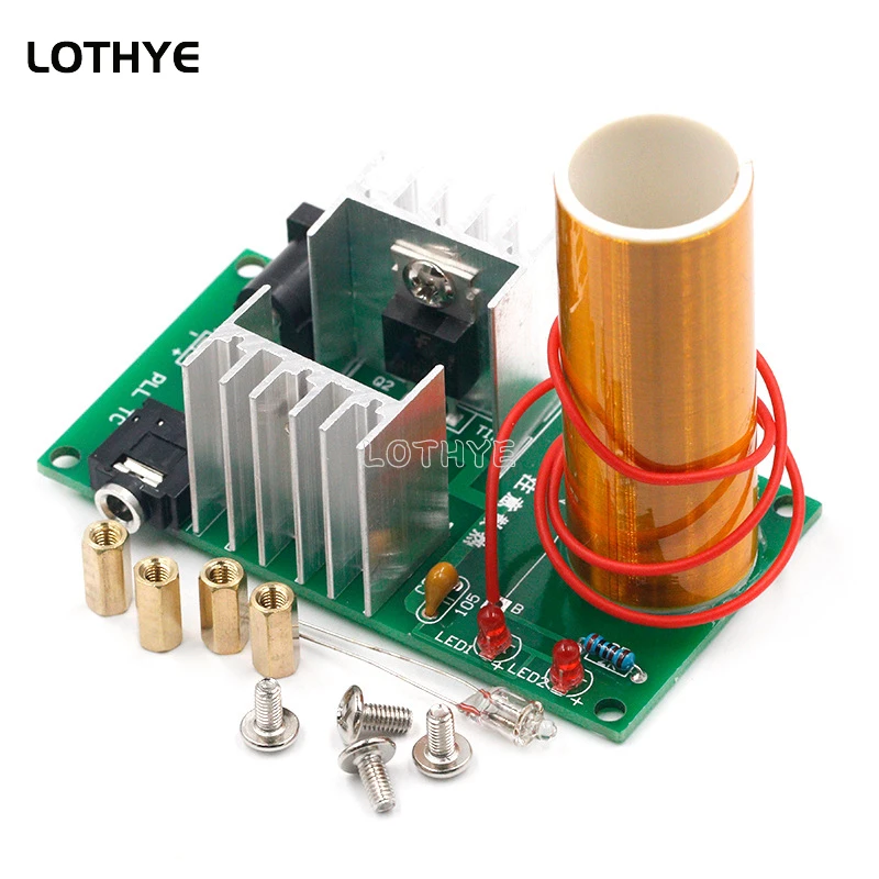 DIY Kit Mini Tesla Coil DC 15-24V 15W Tesla Music Coil Plasma Speaker Fun Electronic Kit Arc Plasma Magical Scientific Toy