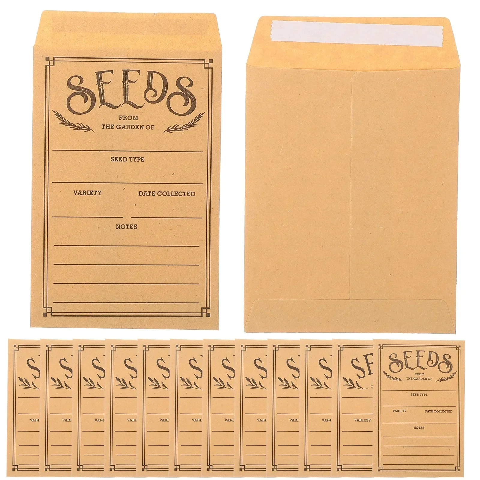 50PCS Seed Packets Saving Envelopes Paper Organizer Small Seeds Mini Money Coins for Poly Mailers Title Notes Kraft Paper Bag