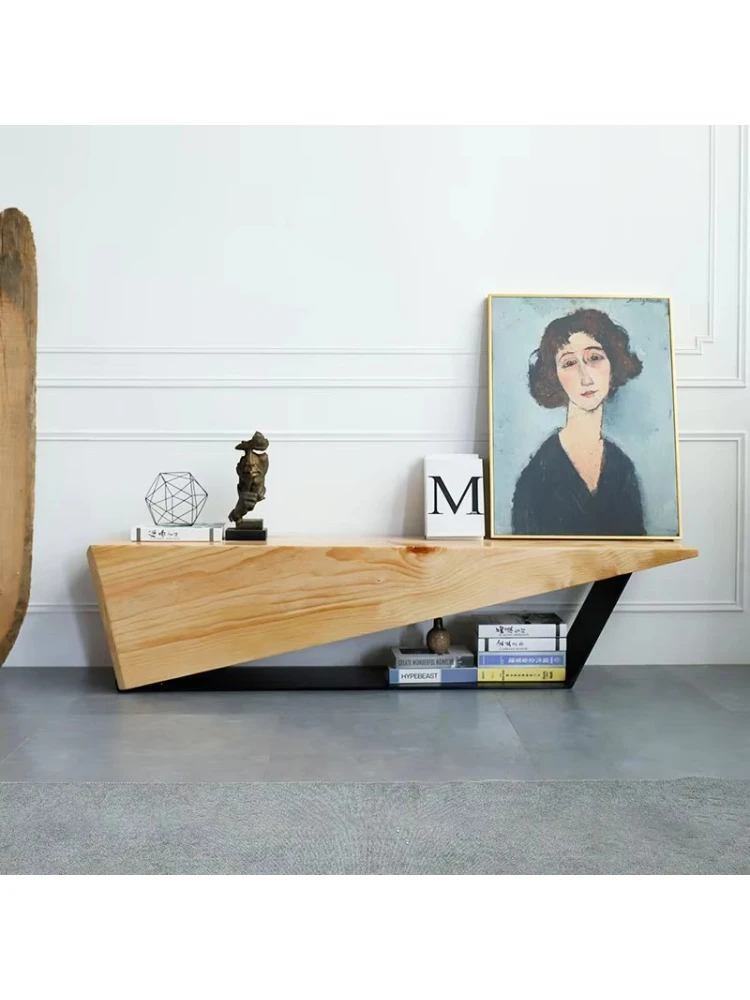 Modern wooden living room TV cabinet bracket triangle TV stand modern cabinet
