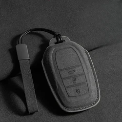 For Toyota Corolla SE 2023 Camry 50 55 TLC200 Yaris Land Cruiser Prado150 RAV4 Venza SIENNA Suede Car Key Case Cover Shell