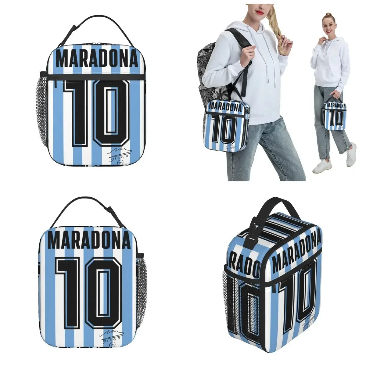 Diego Maradona 10 Product Insulated Lunch Bag School Food Box Reusable New Arrival Cooler Thermal Bento Box