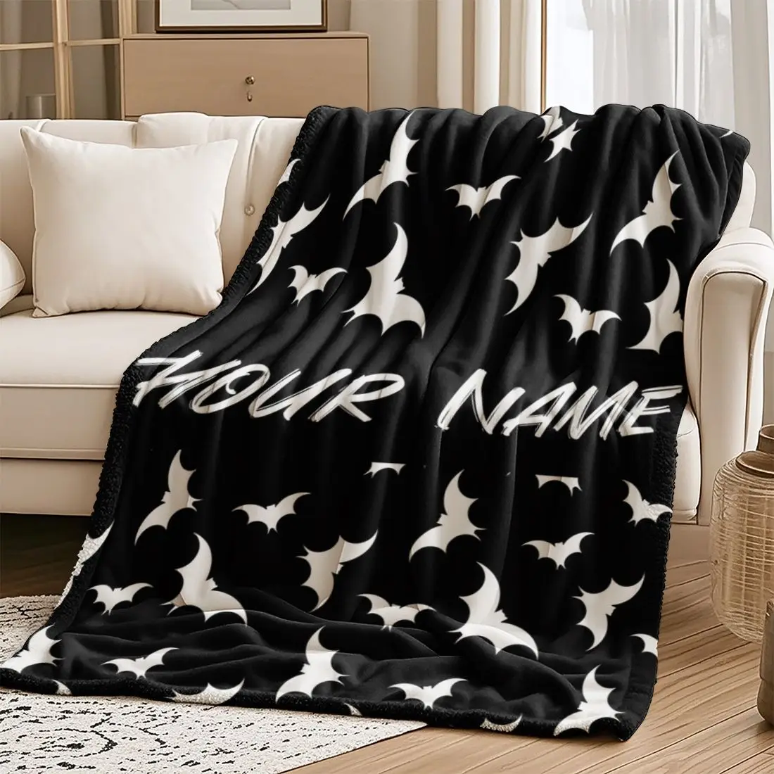 1 Piece Customizable Flannel Blanket with Name - Perfect Gift for Halloween Christmas Birthdays Anniversaries