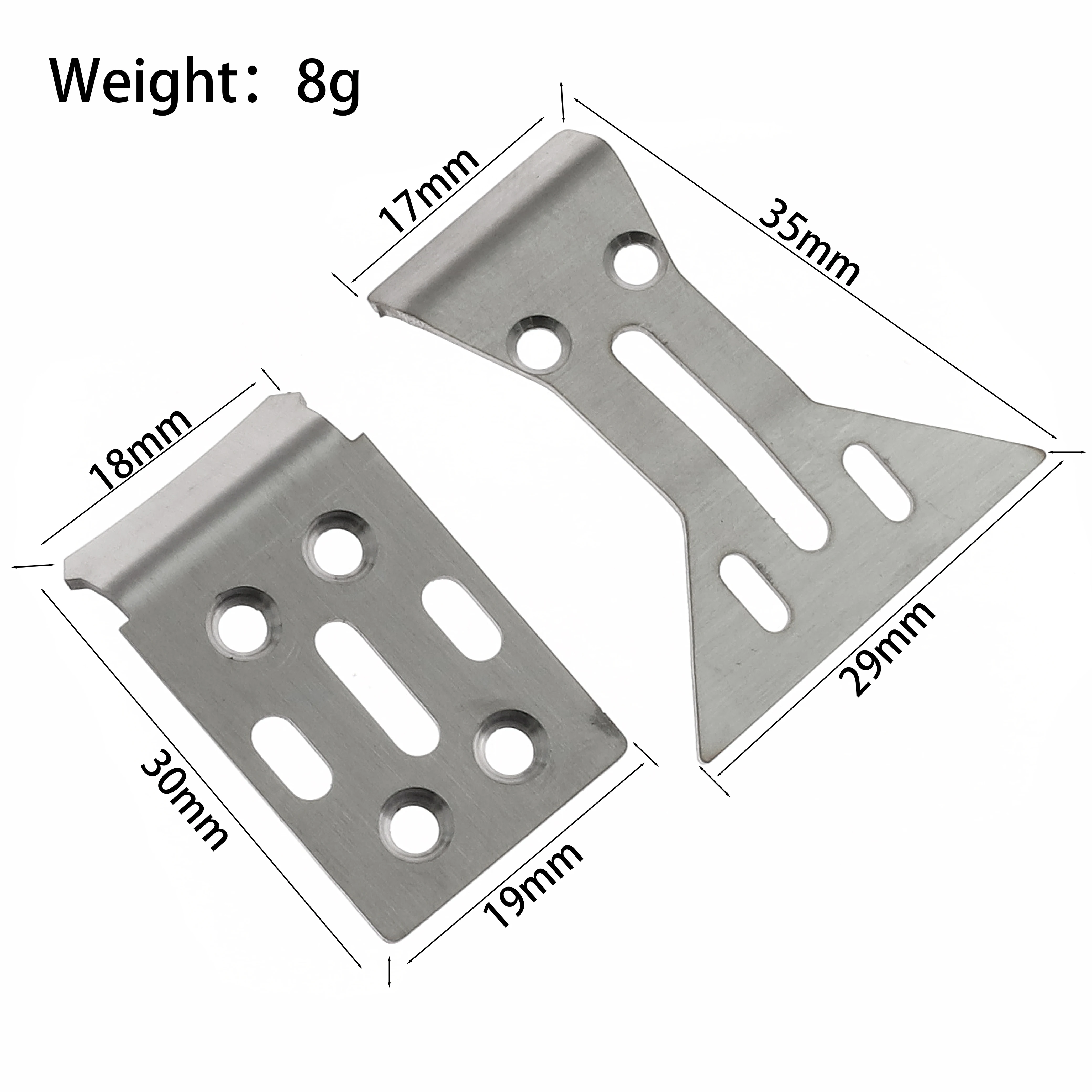 Stainless Steel Front Rear Bottom Guard Plate / Armor for Losi 1/24 Micro-B 2WD Baja Buggy Frame - Upgrade Chassis Protection