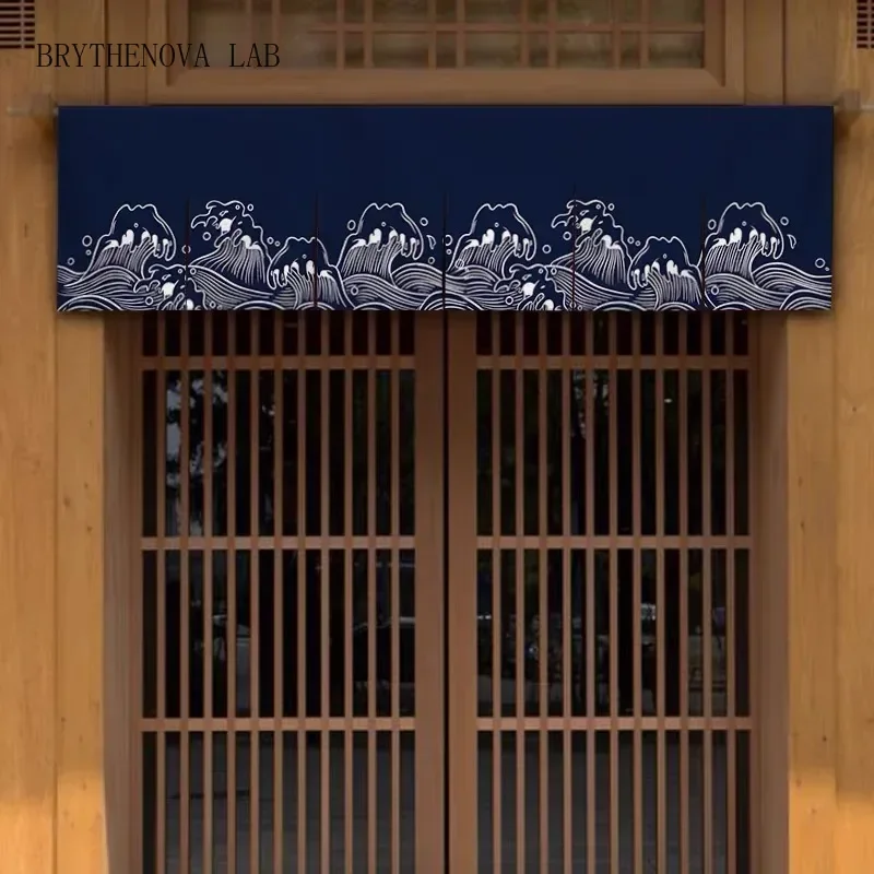 Japanese Style Restaurant Curtain Hanging Banner Door Noren Curtain Fabric Horizontal Decoration for Sushi Bar Izakaya
