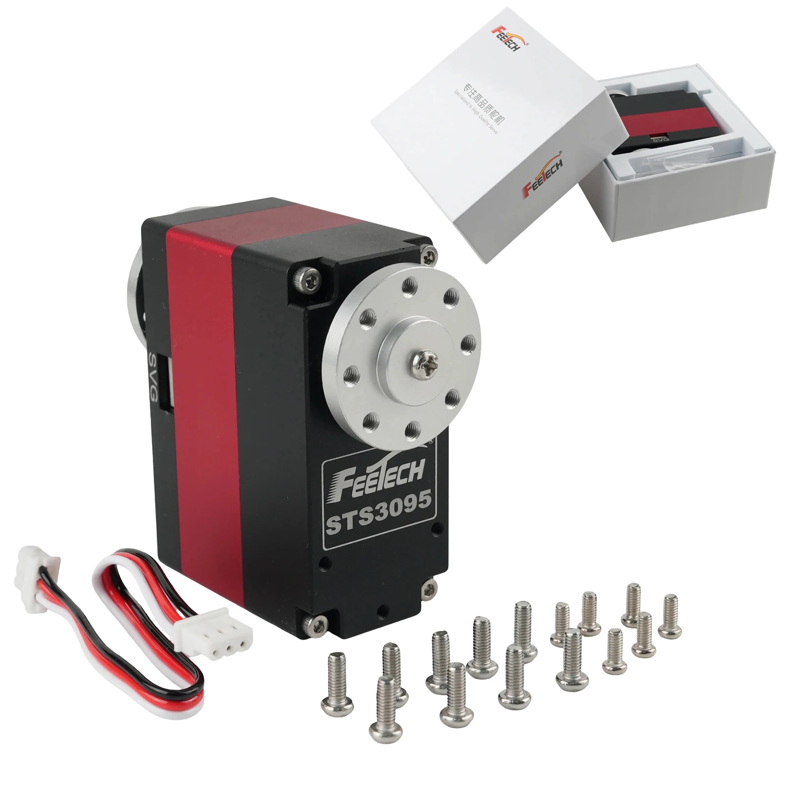 Feetech ST-3095-C001 Metal Magnetic Encoded Servo 8.4V 105Kg Large Torque Double Shaft TTL Smart Servo for Robot RC Toys Boats