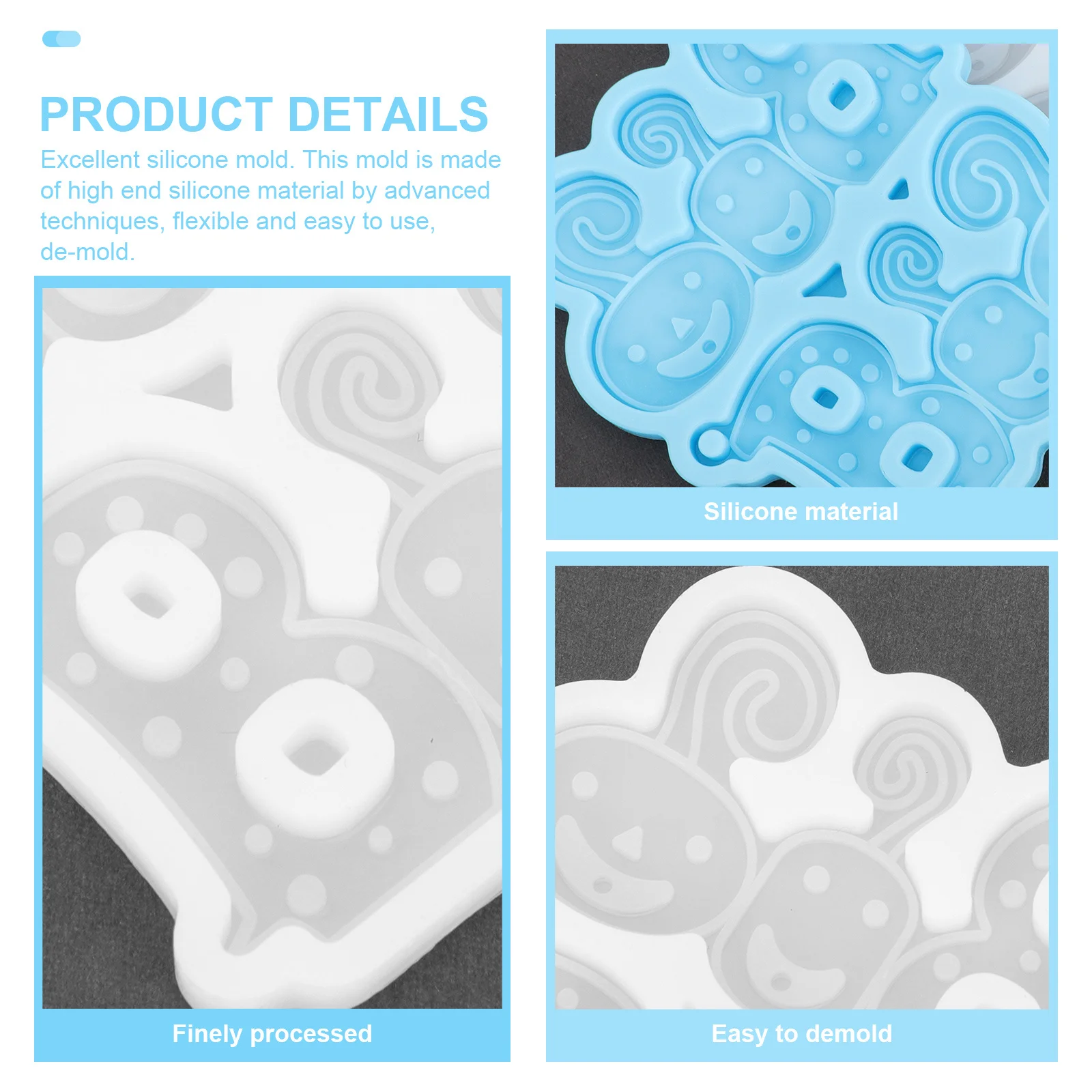 

2Pcs Silicone Earrings Pendant Molds High Transparency Flexible Jewelry Casting Mold DIY Halloween Pendant Making Kit