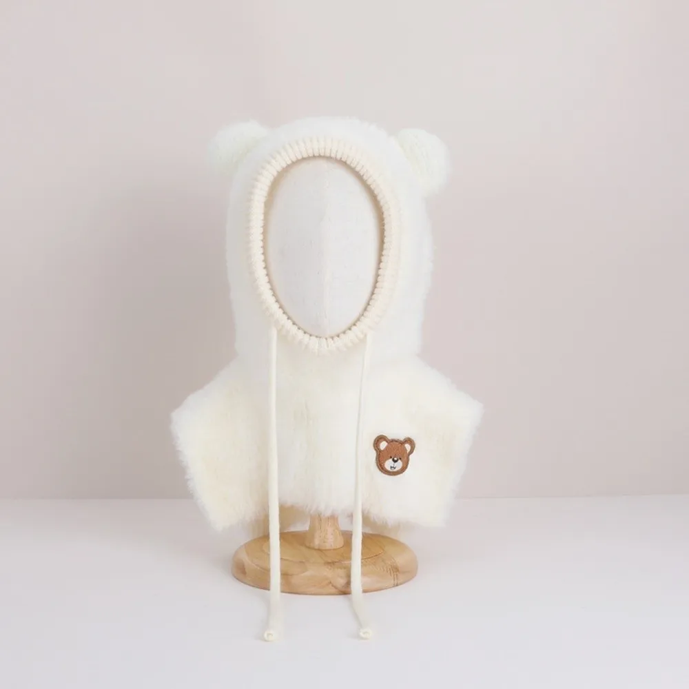 

Cute Plush Pullover Cap Shawl Coldproof Children's Knitted Cap Warm Windproof Kids Balaclava Hats Children's