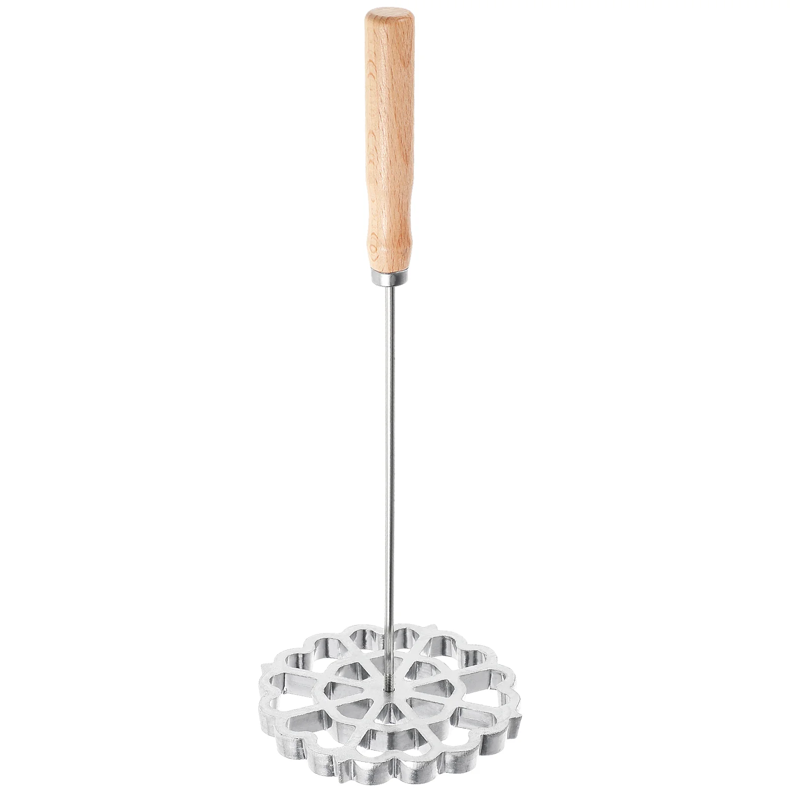 Molde de muelle de aceite de acero inoxidable, cuchara para freír, Mango para el hogar, Wok de cocina, aperitivo antiadherente para galletas de pastelería, cuchara de madera para el hogar