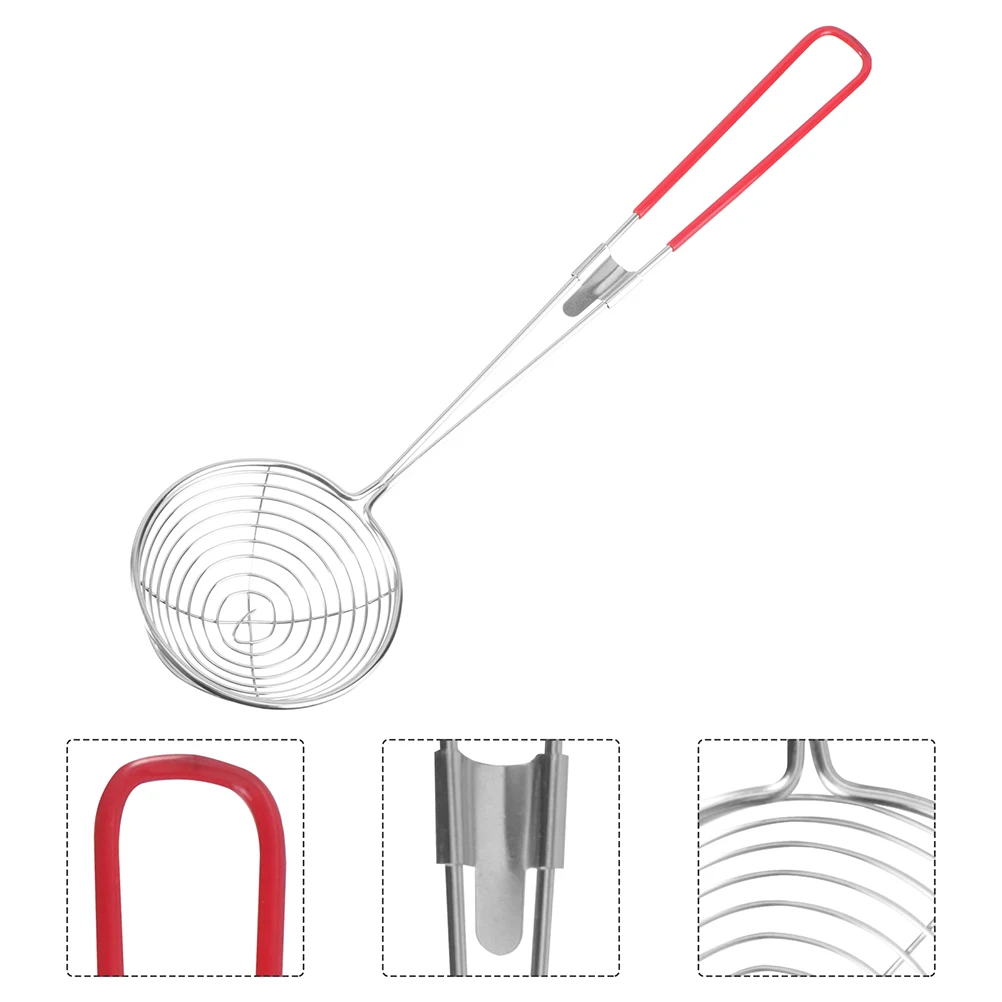 

4pcs StainlessSteelStrainerSpoonsDurableMeshwithHandleHotPotColanderFryingSpoonKitchenUtensilsOilStrainerRamenScoopNoodleTools