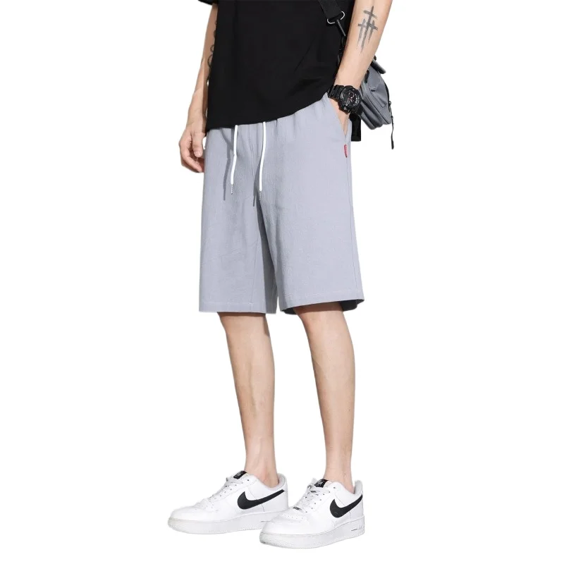 Neue Herren Baumwolle Klassische Kurze Hosen Kordelzug Sommer Elastische Taille Shorts Atmungsaktive Leichte Jogginghose Streetwear