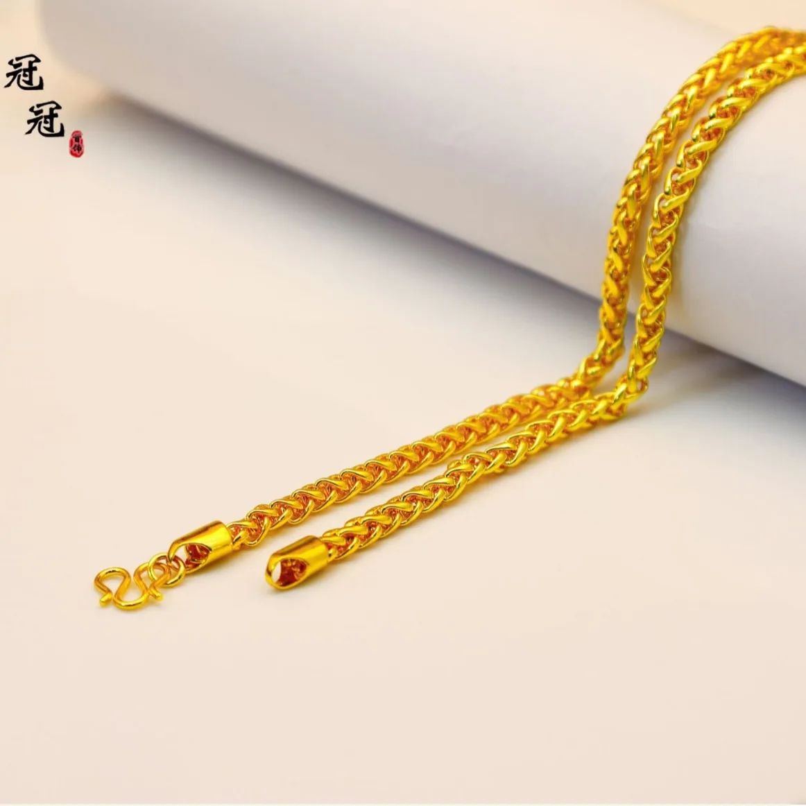 قلادة 6M 8M للجنسين 24K Gold AU999 - تصميم أنيق 6M، 24K/AU999 ذهبي نقي، مقاس عالمي، متعددة الاستخدامات للارتداء اليومي