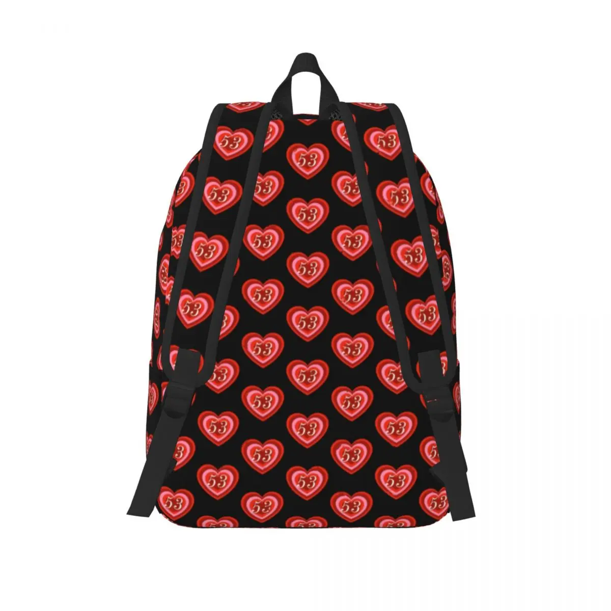 Mochila de coche de carreras de corazones, mochilas ligeras número 53 para hombre, regalo de Navidad, mochilas de escuela secundaria, mochila de entrenamiento de alta calidad