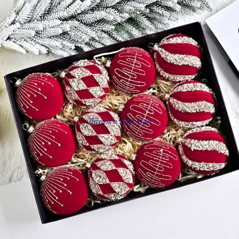 

D0AD 12 PCS Рождественский мяч Юрист блестящий шар.