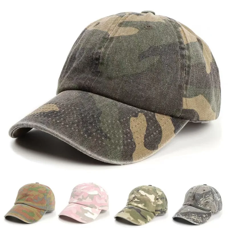 1 PC Unisex Hiking Camouflage Tactics Baseball Cap Leaves Jungle Hat Unstructured Cotton 6 Panel Baseball Cap