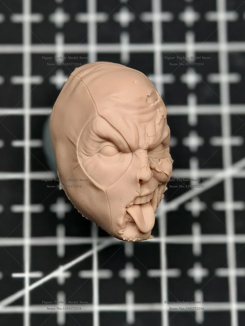 1/12 Scale Anime Deadpool Mask Design Tongue Show Mini Man White Model Head Sculpt Toys For Ml Shf 6