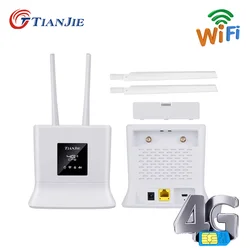 CAT4 4G SIM Card Router 2.4G LTE FDD Wireless Wifi High Gain Antennas Modem 300Mbps Mobile Hotspot CPE Dongle+RJ45 WAN/LAN Port