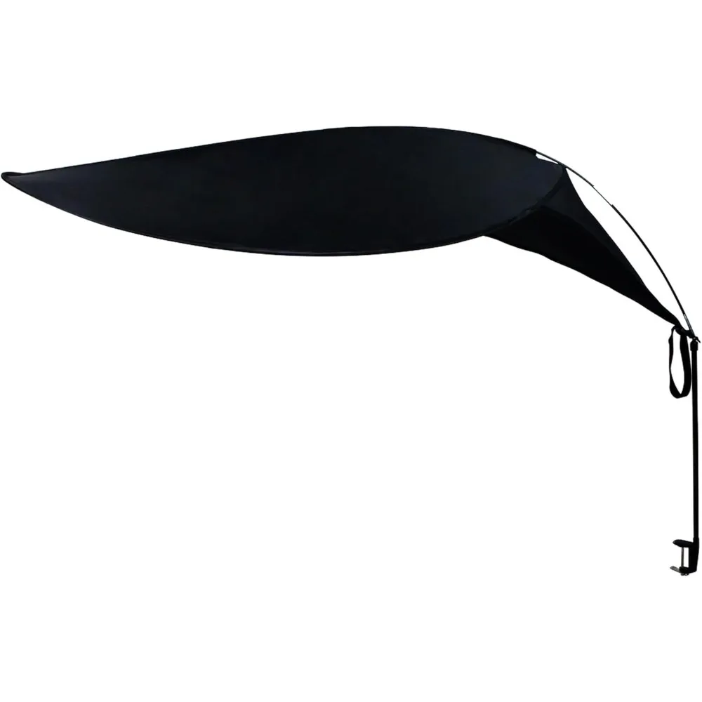 65" Office Cubicle Desk Shade for Light Sensitive Workers, Blocks Overhead Light in Black