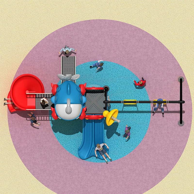 معدات ملعب كبيرة في الهواء الطلق مجموعة أرجوحة ومنزلق متعددة الأشخاص للاستخدام في الحديقة أو مركز تسوق2026