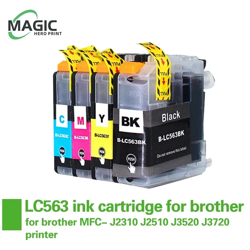 Compatible for LC563XL LC563 ink cartridge for brother MFC- J2310 J2510 J3520 J3720 printerLC 563 LC563 LC-563