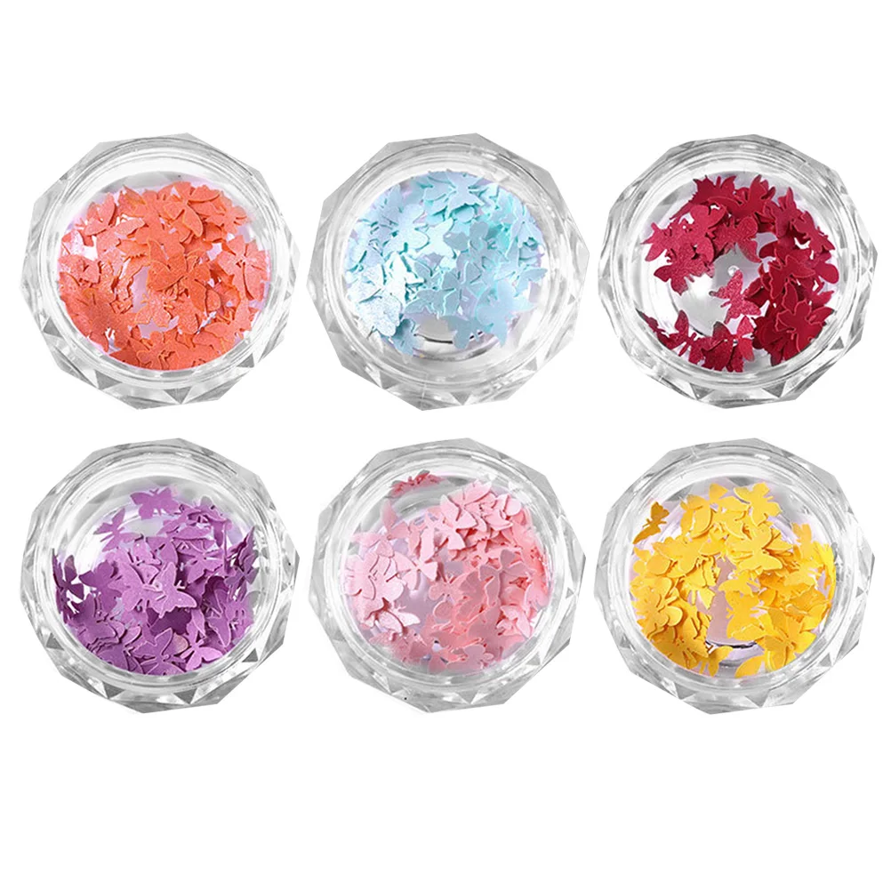 

6pcs Bow Nail Accessories Stickers Decor DIY Decoration Pattern Butterflies Beautiful 3d Butterfly Durable Safe Colorful