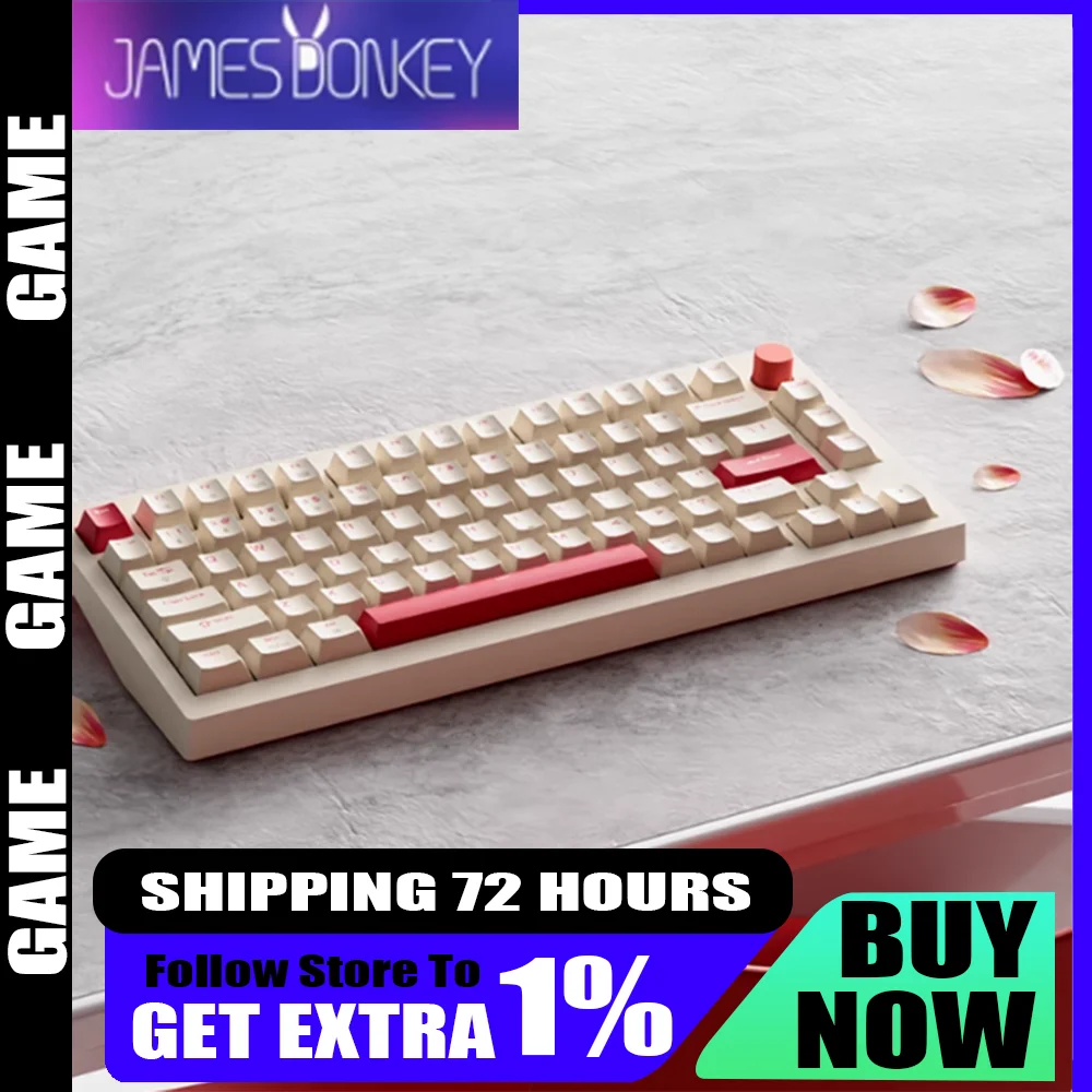 

Jamesdonkey A3 3.0 Mechanical Keyboard Wing Switch Color-matched keyboard RGB Tri Mode Hot Swap Switch Ergonomic PC Accessory
