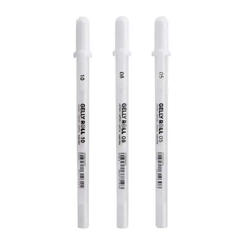 1Pc Sakura Gelly Roll Gel Pen White Color 0.5/0.8 /1.0mm High Light Marke Pen Black Cardboard Art Painting Pen White Line Pens - Image 4
