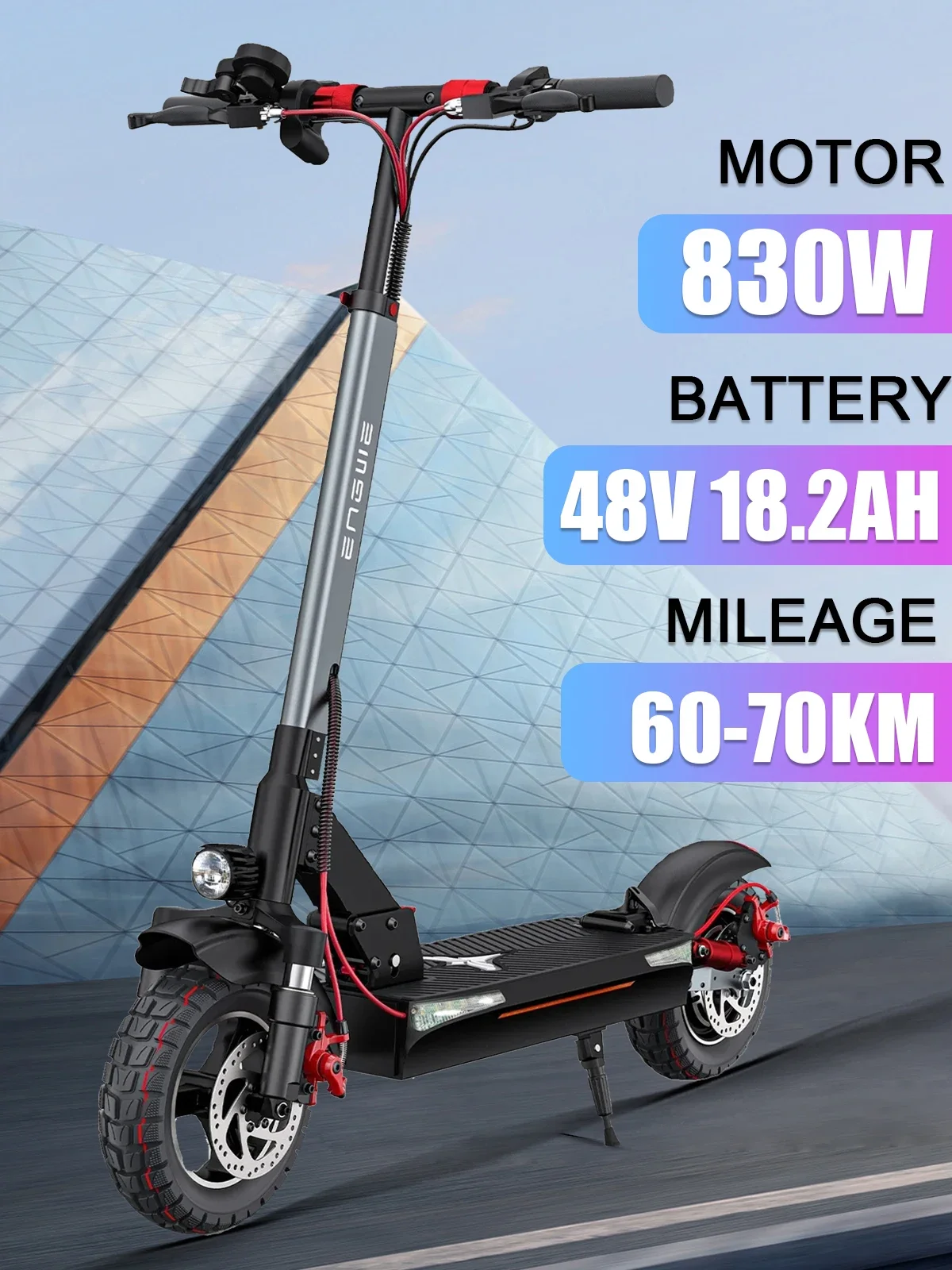 Electric Scooter Y600 2024  New 830W Adult 48V 18.2AH Max Speed 45km/h Hydraulic Brake Removable Seat Foldable Escooter