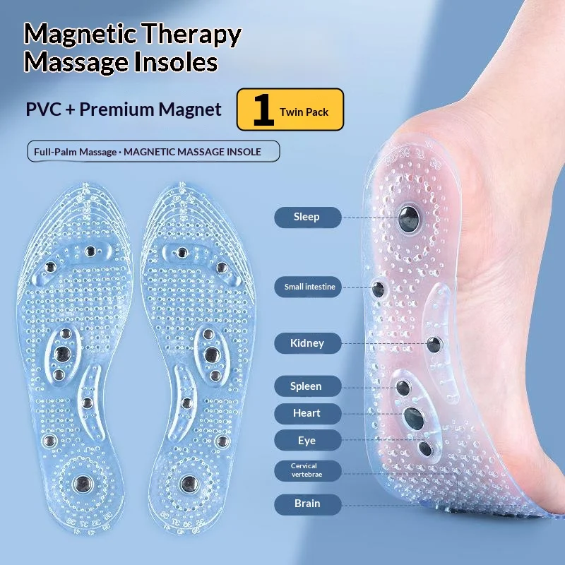 Magnetic Therapy Massage Insoles for Shoes Foot Acupressure Enhanced Magnetic Insole Point Therapy Feet Body Detox Insert Pads