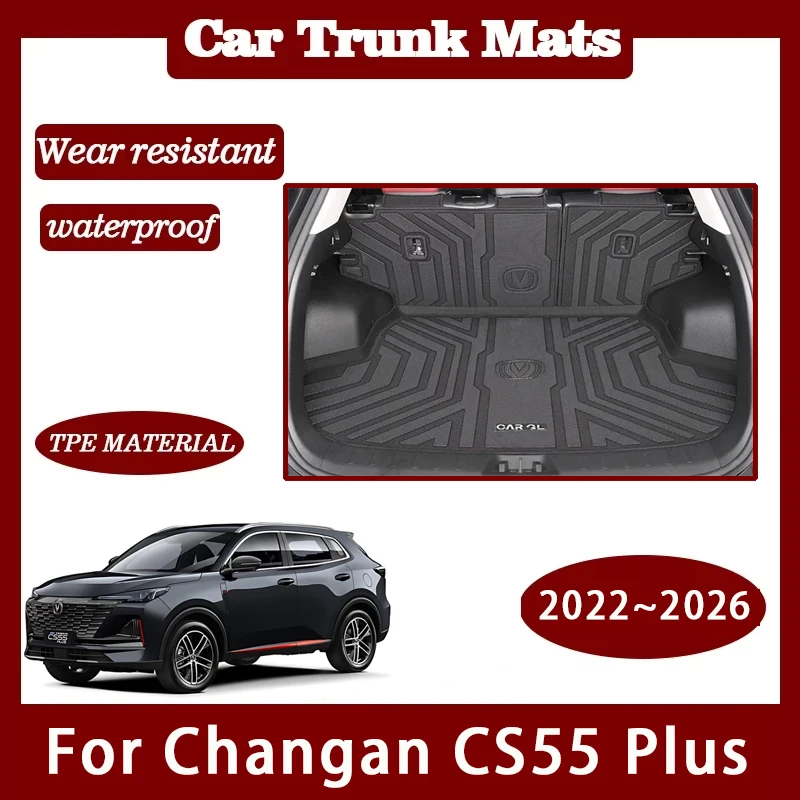 Car Trunk Storage Pad For Changan CS55 Plus 2022 2023 2024 2025 2026 TPE Car Boot Carpets Back Seat Cover Mud Auto Accessories