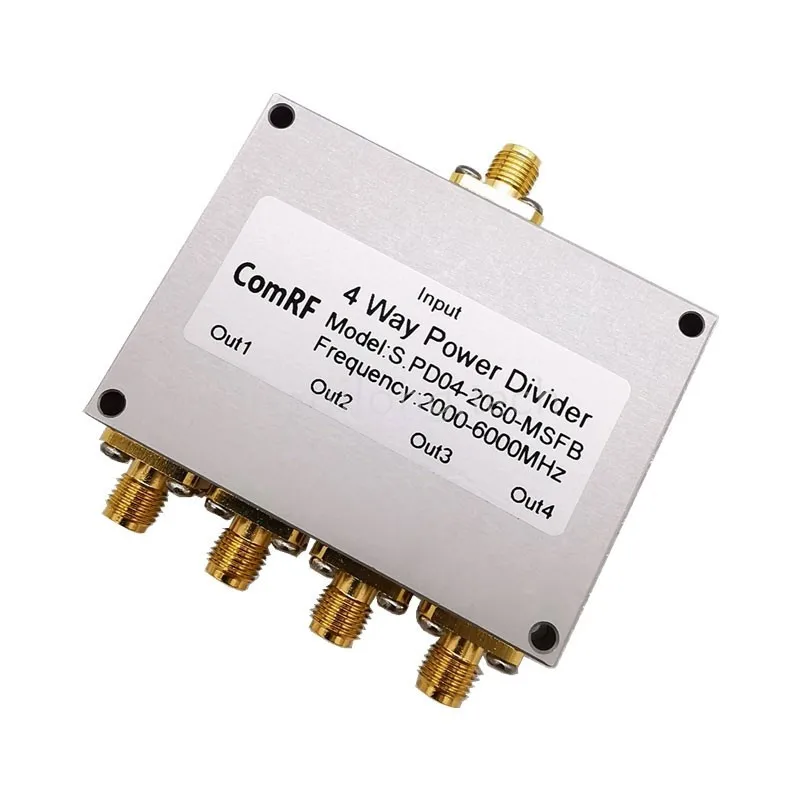 2-6GHz 50W 4-Way Power Divider RF Power Splitter with SMA Female Connectors